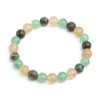 Buddha & Karma Triple Prosperity Bracelet - Citrine, Green Aventurine, Turquoise