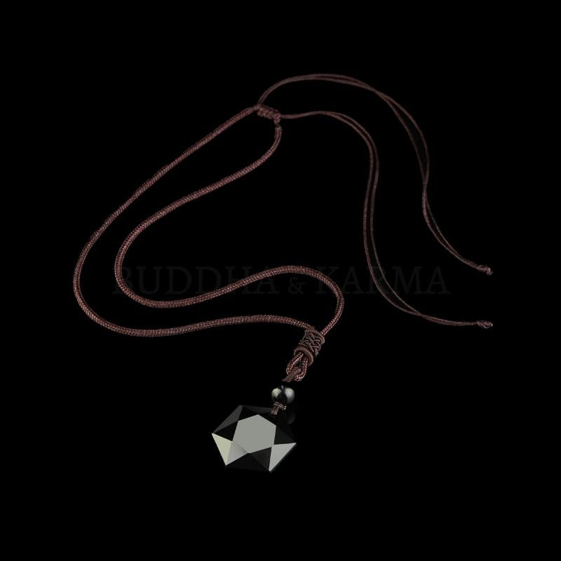 Buddha & Karma Black Obsidian Talisman - Necklace for Protection