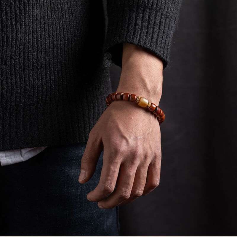 Buddha & Karma Tibetan Guardian Spirit Natural Yak Bone Bracelet