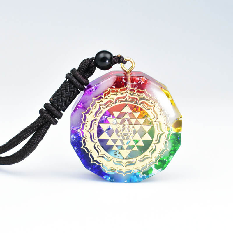 Buddha & Karma Chakra Orgonite Necklace - Balances Orgone Energy & EMF Protection
