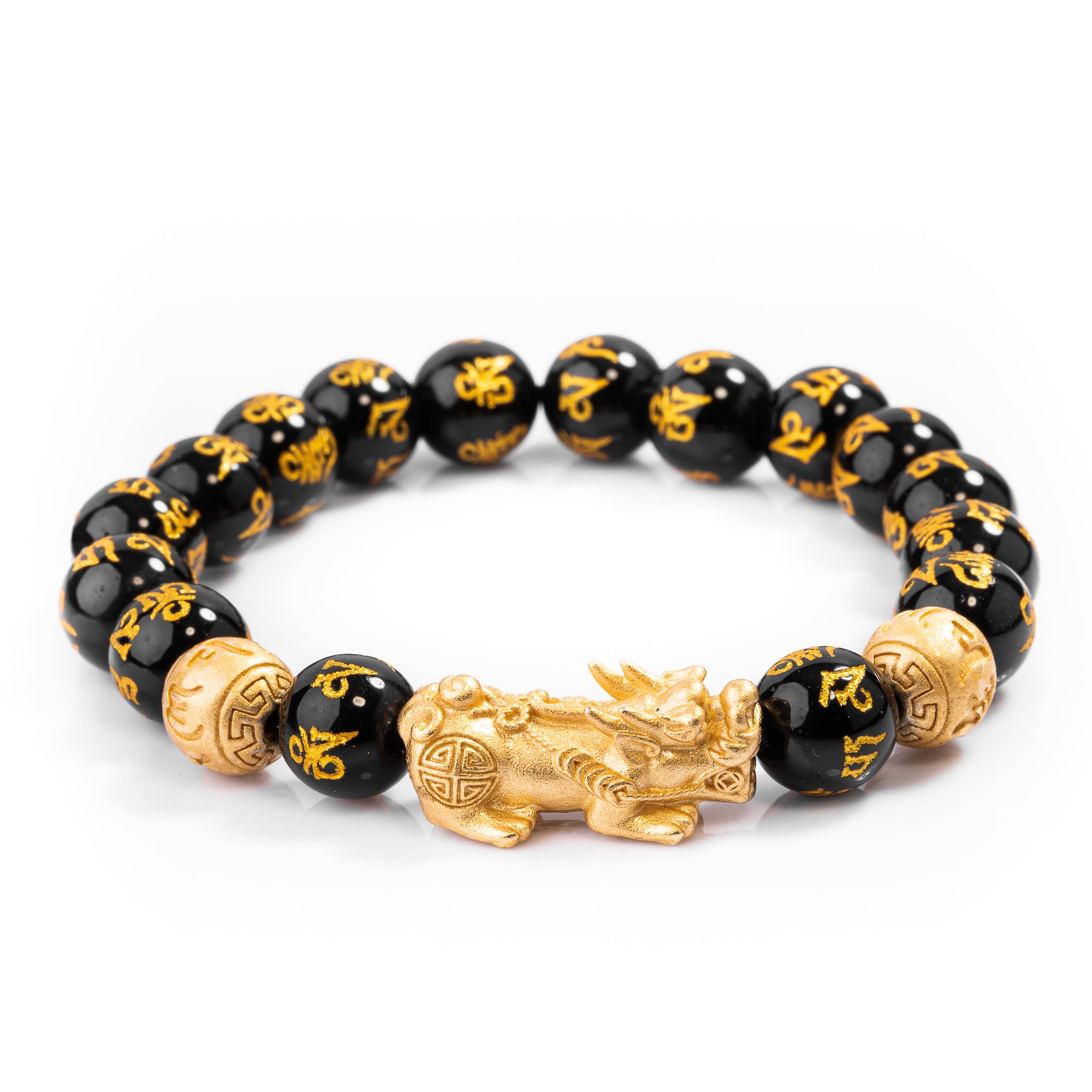 Buddha & Karma Feng Shui Bracelet - Pixiu Black Obsidian Bracelet for Wealth