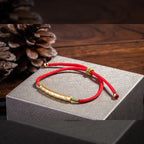 Buddha & Karma Tibetan Red String Bracelet - Buddhist Lucky Charm