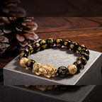 Buddha & Karma Feng Shui Bracelet - Pixiu Black Obsidian Bracelet for Wealth