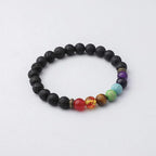Buddha & Karma 7 Chakra Lava Stone Bracelet - Essential Oil Diffuser
