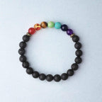 Buddha & Karma 7 Chakra Lava Stone Bracelet - Essential Oil Diffuser