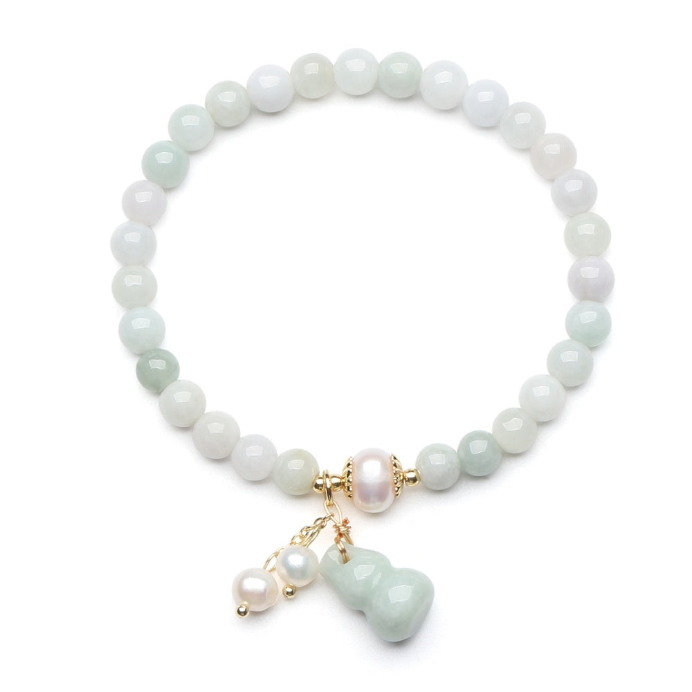 Buddha & Karma Light Green Jade Wu Lou Amulet Bracelet - Feng Shui Bracelet for Health