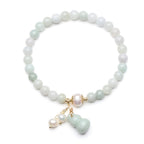 Buddha & Karma Light Green Jade Wu Lou Amulet Bracelet - Feng Shui Bracelet for Health