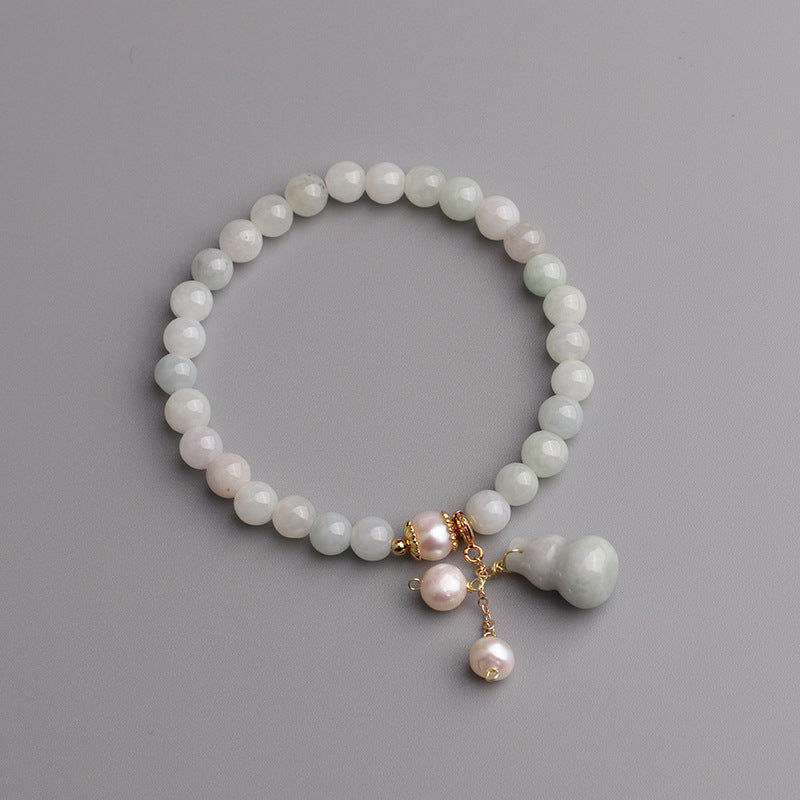 Buddha & Karma Light Green Jade Wu Lou Amulet Bracelet - Feng Shui Bracelet for Health