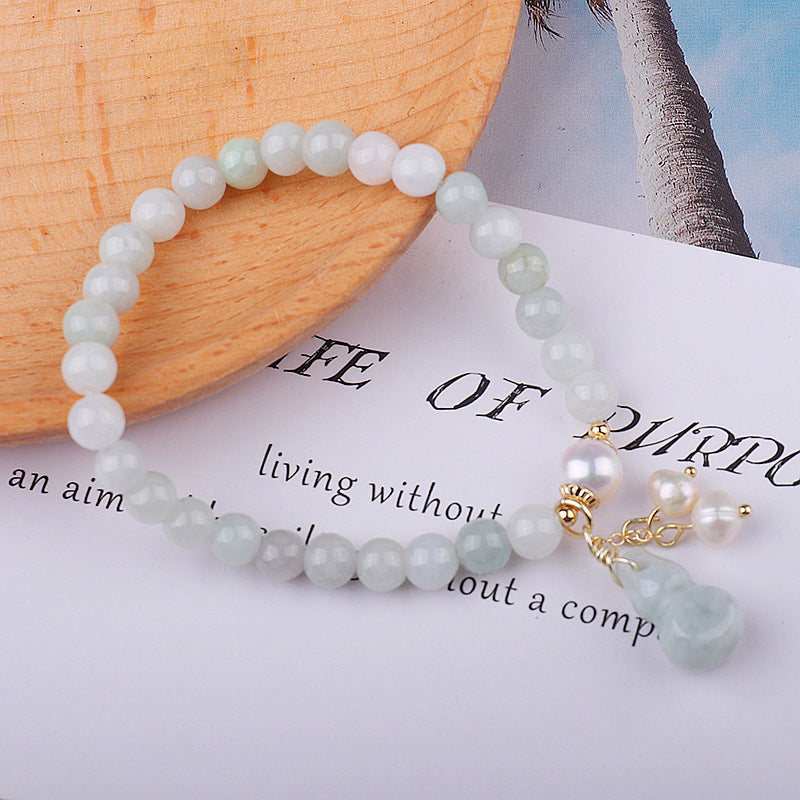 Buddha & Karma Light Green Jade Wu Lou Amulet Bracelet - Feng Shui Bracelet for Health