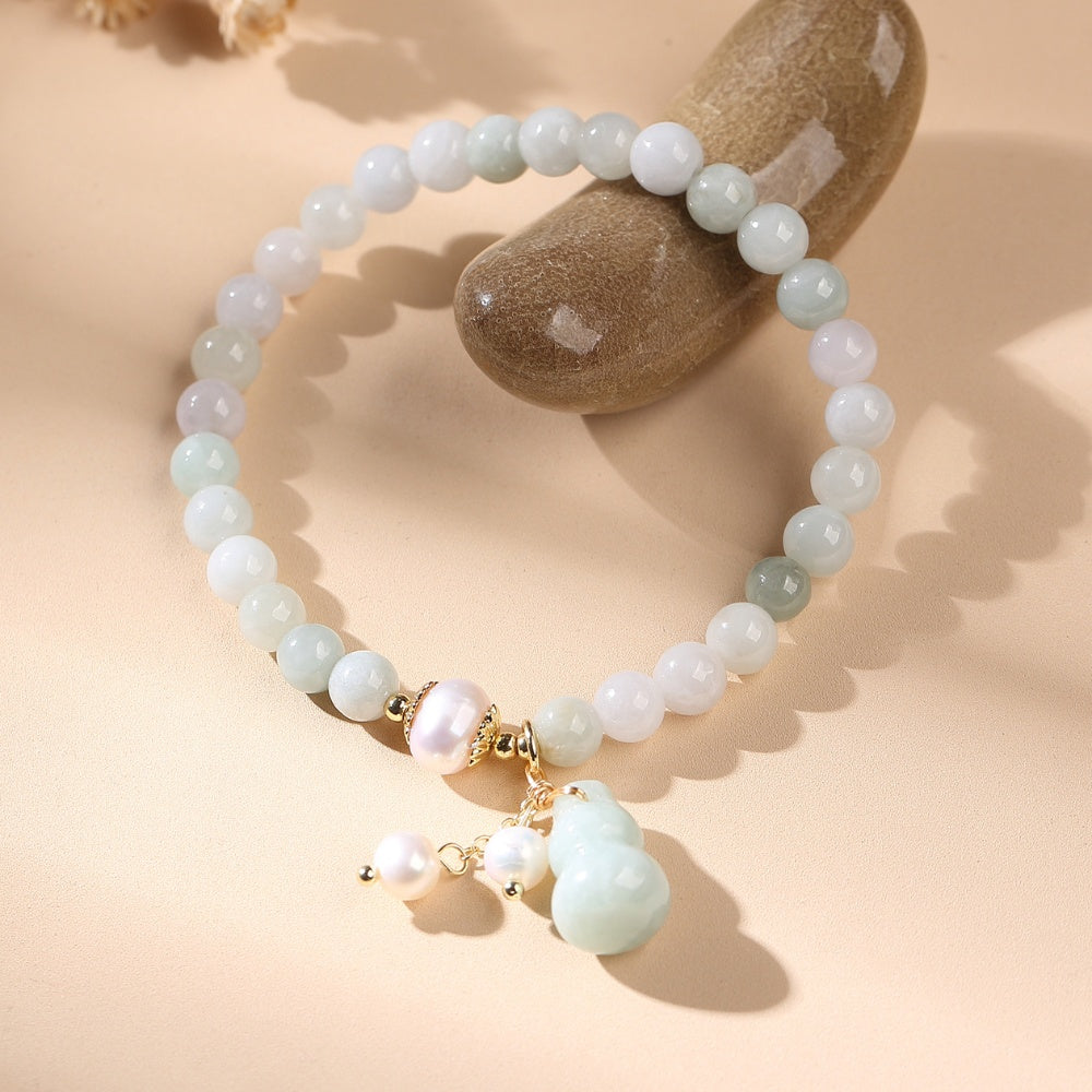 Buddha & Karma Light Green Jade Wu Lou Amulet Bracelet - Feng Shui Bracelet for Health