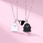 2Pcs/Set Cartoon Ghost Heart Pendant BFF Necklace
