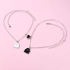 2Pcs/Set Cartoon Ghost Heart Pendant BFF Necklace
