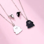 2Pcs/Set Cartoon Ghost Heart Pendant BFF Necklace