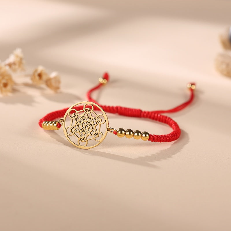 Buddha & Karma Metatron’s Cube Red String Bracelet