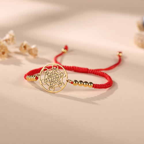 Buddha & Karma Metatron’s Cube Red String Bracelet