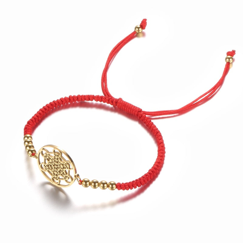 Buddha & Karma Metatron’s Cube Red String Bracelet