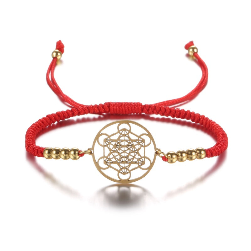 Buddha & Karma Metatron’s Cube Red String Bracelet