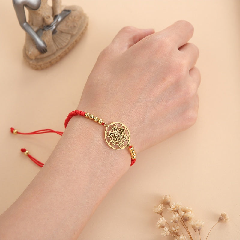 Buddha & Karma Metatron’s Cube Red String Bracelet