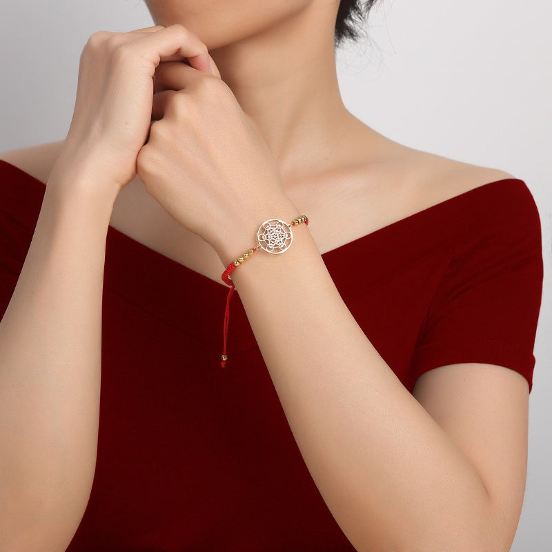 Buddha & Karma Metatron’s Cube Red String Bracelet
