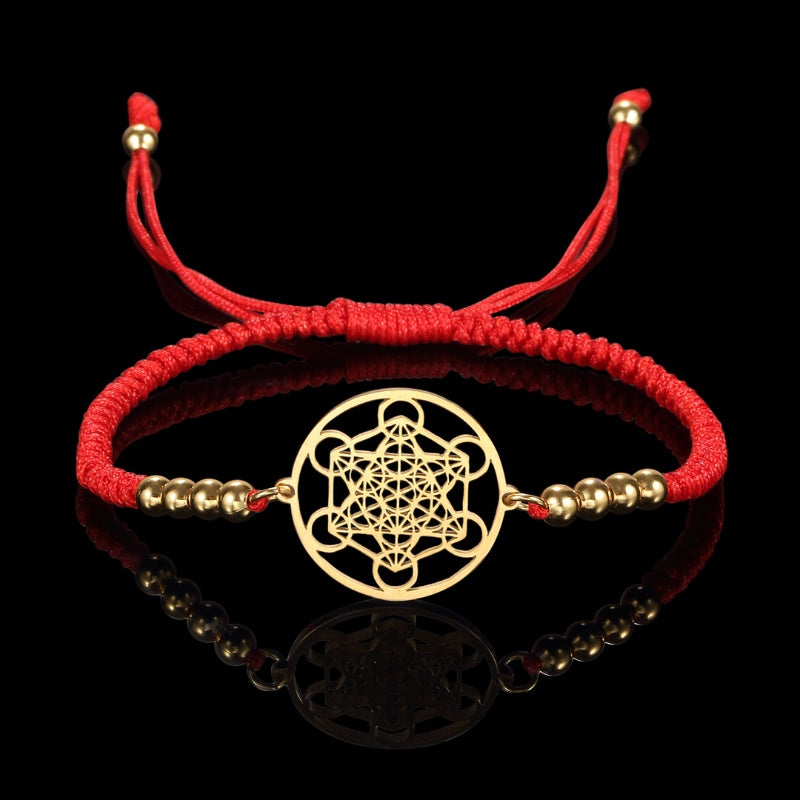 Buddha & Karma Metatron’s Cube Red String Bracelet