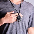 Buddha & Karma Natural Black Obsidian Dragon Protection Necklace