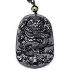Buddha & Karma Natural Black Obsidian Dragon Protection Necklace