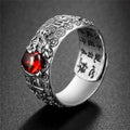 Buddha & Karma Natural Garnet Pixiu Ring - Feng Shui Wealth Ring