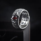 Buddha & Karma Natural Garnet Pixiu Ring - Feng Shui Wealth Ring