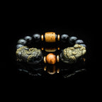 Buddha & Karma Natural Gold Obsidian Double Pixiu Bracelet