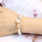 Buddha & Karma Natural Light Green Jade Bead Bracelet for Luck
