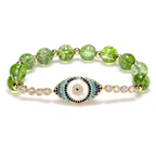 Buddha & Karma Natural Peridot Style Evil Eye Bracelet