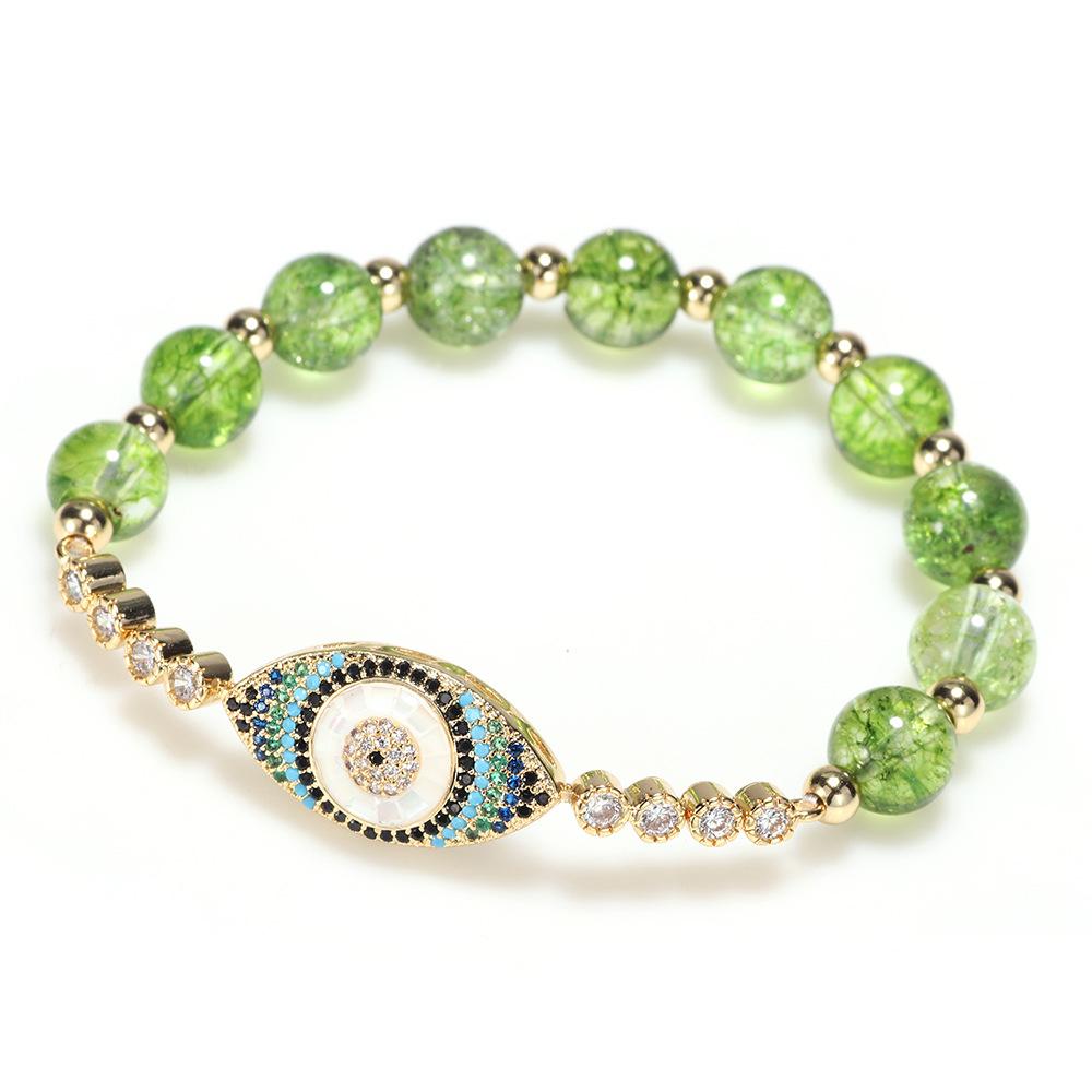 Buddha & Karma Natural Peridot Style Evil Eye Bracelet
