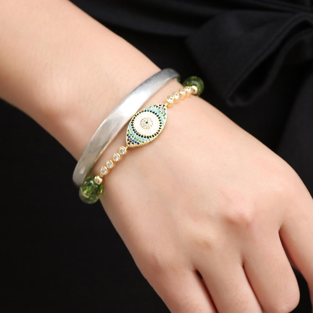 Buddha & Karma Natural Peridot Style Evil Eye Bracelet