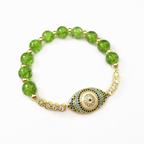 Buddha & Karma Natural Peridot Style Evil Eye Bracelet