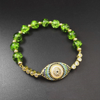 Buddha & Karma Natural Peridot Style Evil Eye Bracelet