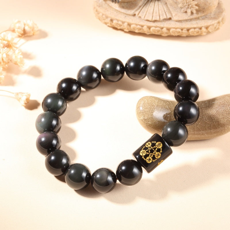 Buddha & Karma Natural Rainbow Obsidian Healing Bracelet