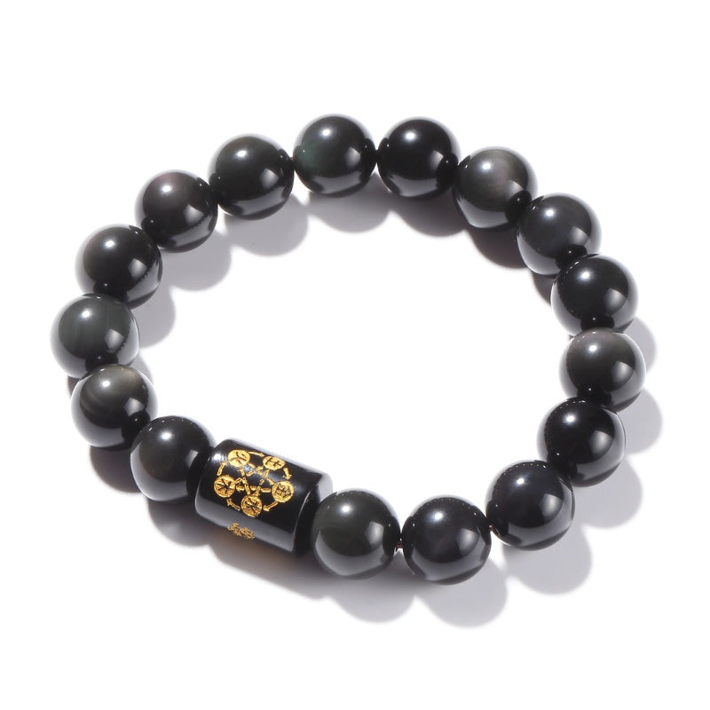 Buddha & Karma Natural Rainbow Obsidian Healing Bracelet