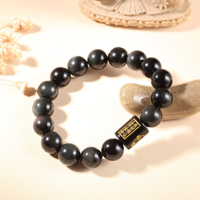 Buddha & Karma Natural Rainbow Obsidian Healing Bracelet