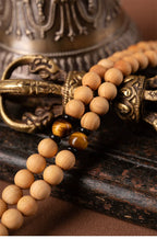 Buddha3bodhi 8mm Cliff Cypress 108 Bead Mala With Yellow Tiger Eye Prayer Beads