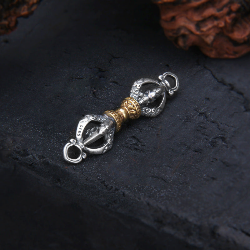 925 Sterling Silver Tibetan Vajra Pendant for Men