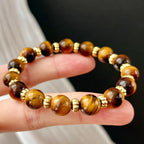 Vintage Maillard Style Natural Tiger's Eye Stone Bracelet