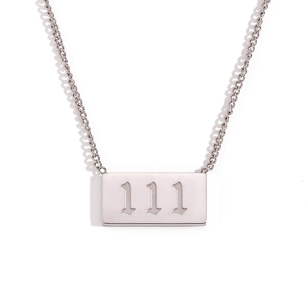 Stainless Steel Angel Number Necklace 111-999 Dainty Necklace for Women