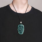 Blue Water Jade Dragon Pendant – A-Grade Jade Talisman for Protection & Authority
