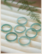 Natural A-Grade Icy Blue Jadeite Ring | Buddha3bodhi Spiritual Couple Rings