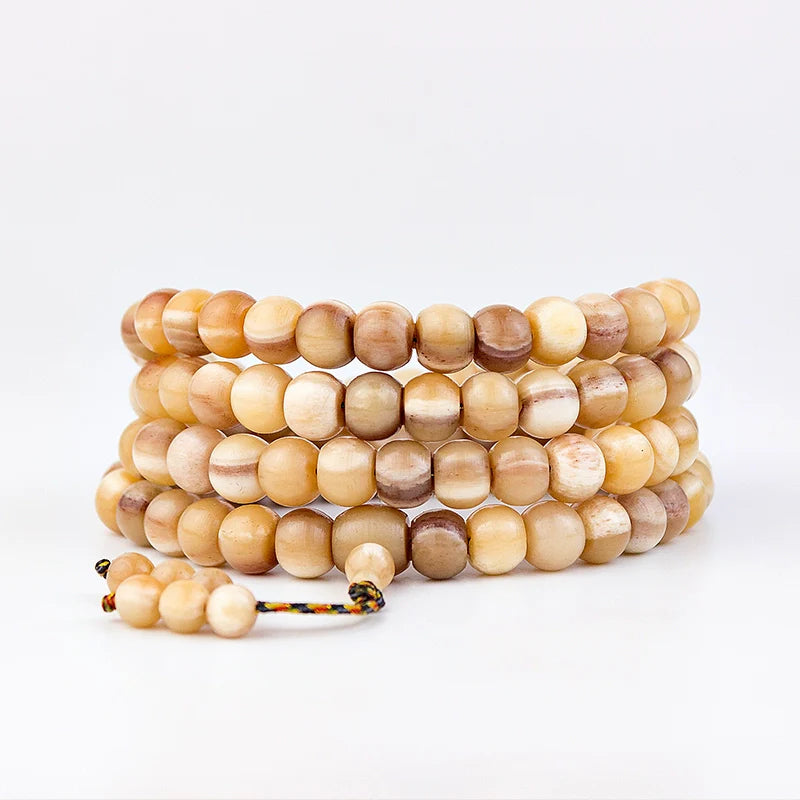 Natural Camel Bone Bracelet 108 Beads Mala for Yoga and Mindfulness