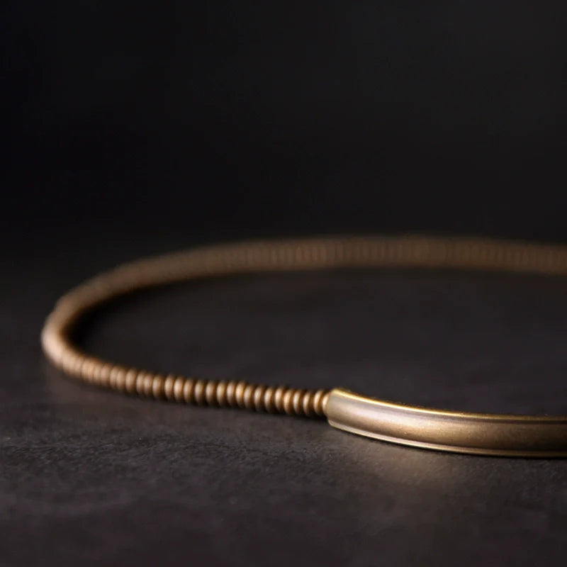 Multi-Layer Lava Stone & Brass Couple Bracelet for Grounding & Passion