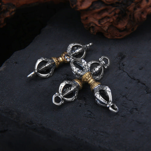 925 Sterling Silver Tibetan Vajra Pendant for Men