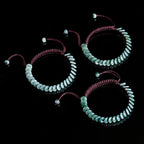 Premium Handmade Natural A-Grade Blue Jadeite Peace Circle Bracelet