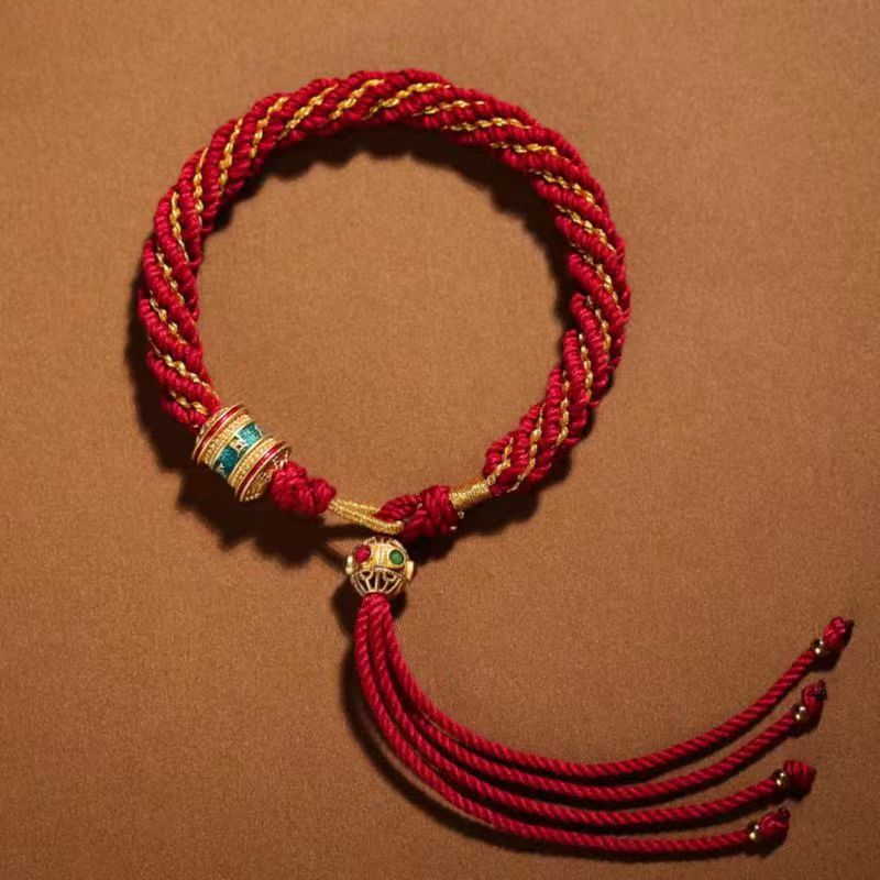 Tibetan Red String Protection Bracelet – Ben Ming Nian Luck & Blessing Cord
