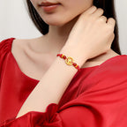 Red String Bracelet Featuring Chinese Zodiac Peace Circle and S925 Silver – Horse Year Good Luck Charm